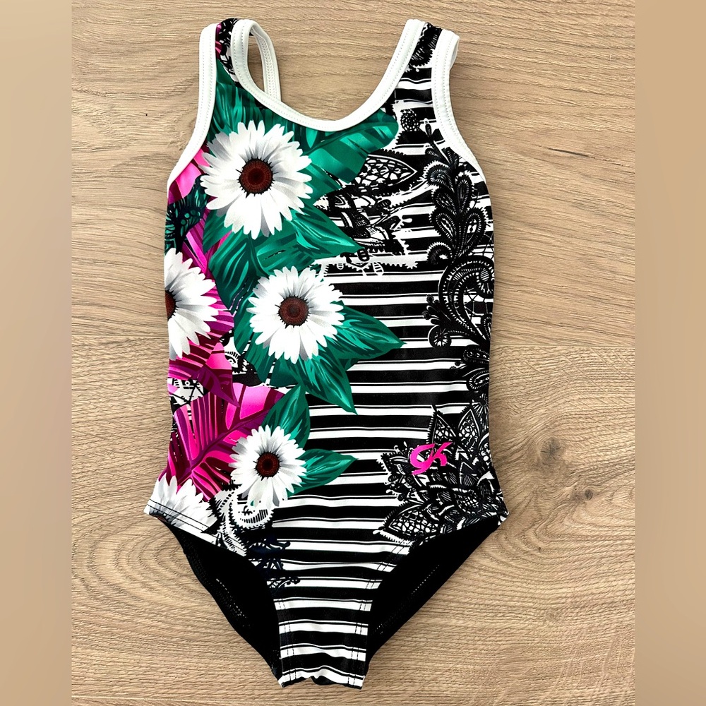 GK Girls XS Floral Leotard - Like New!